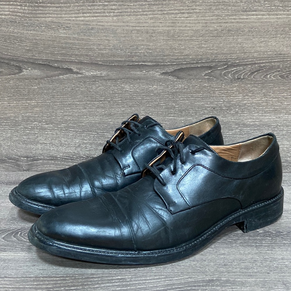 Cole Haan Men’s Oxford Dress Shoes Warren Cap Toe Genuine Leather Black Size 9